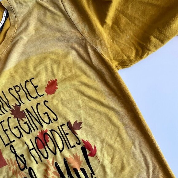 PUMPKIN SPICE OMBRE BLEACHED T-SHIRT TOP LIGHTWEIGHT - Picture 12 of 12